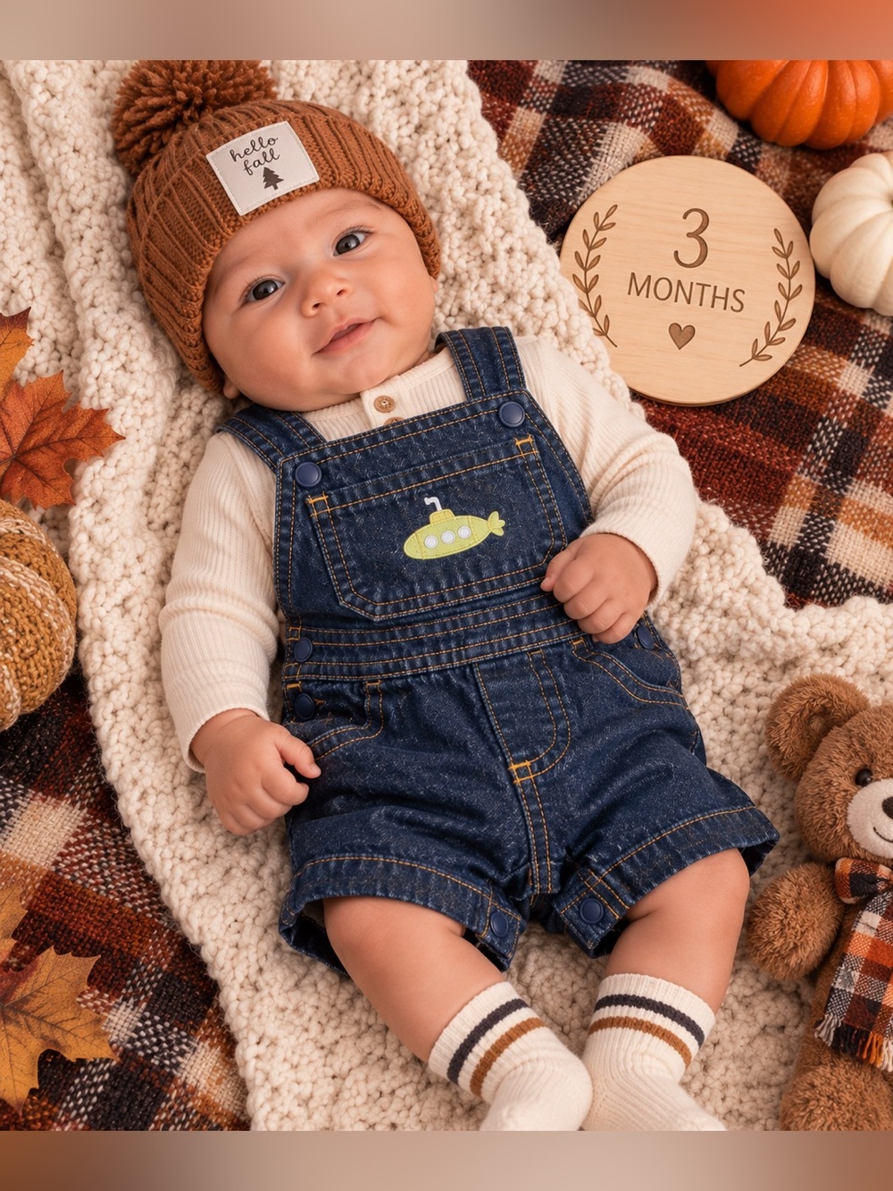 Just One You by Carter’s 3M Denim Shortalls Overalls Submarine Baby Boy